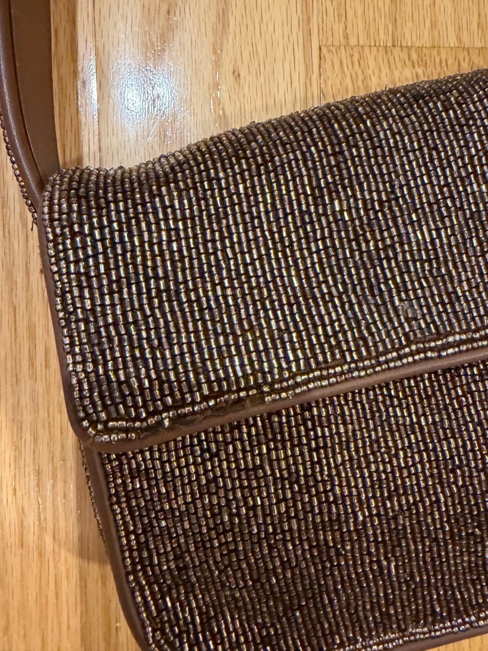 STAUD Brown Tommy Beaded Shoulder Bag - Picture 8 of 10